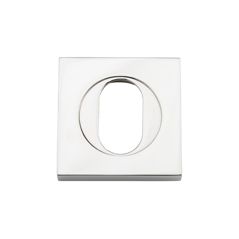 Escutcheon Oval Square Pair Polished Nickel
