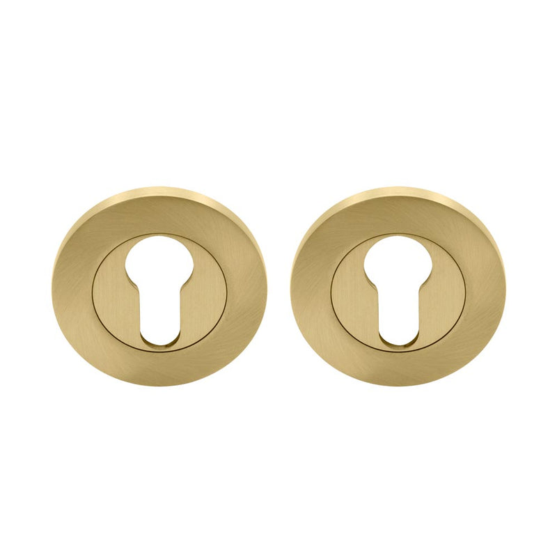 Windsor Euro Escutcheon Set Matt Satin Brass