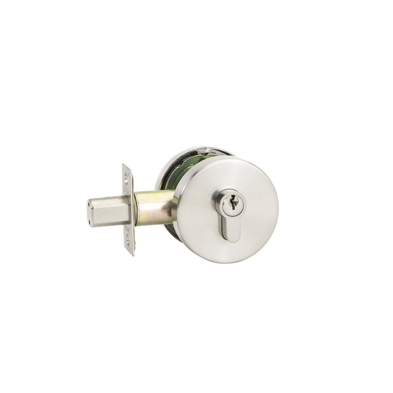 Jura Elite Round Slimline Deadbolt Single Cylinder Brushed Nickel