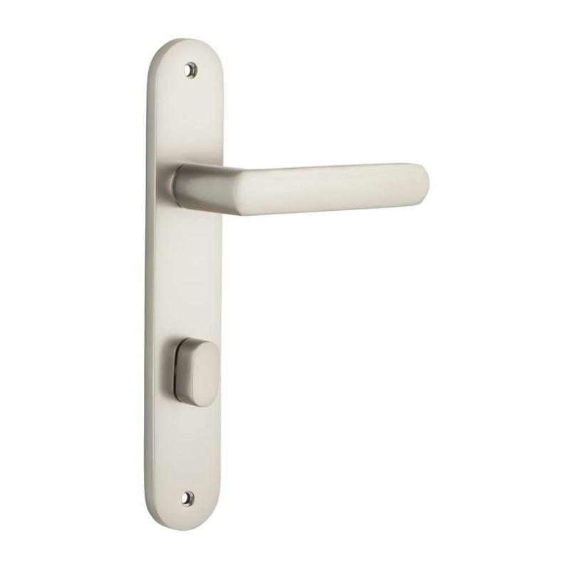 Door Lever Osaka Oval Privacy Pair Satin Nickel
