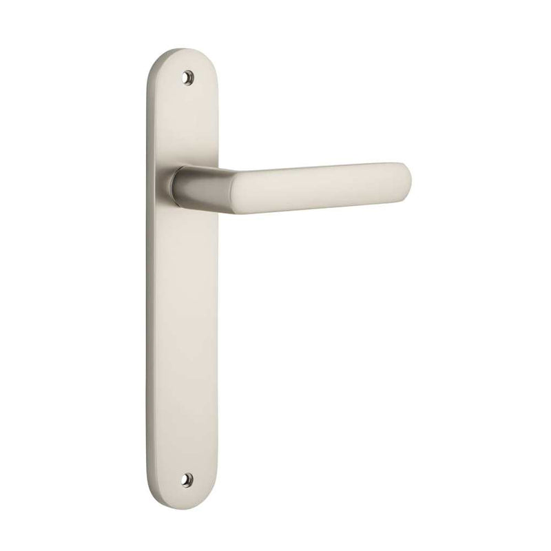 Door Lever Osaka Oval Latch Pair Satin Nickel
