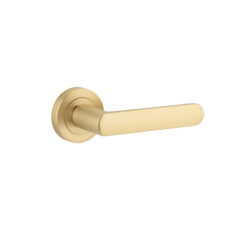Door Lever Osaka Round Rose Brushed Brass