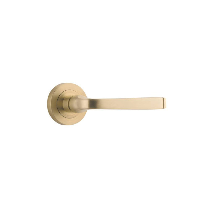 Door Lever Annecy Round Rose Brushed Brass
