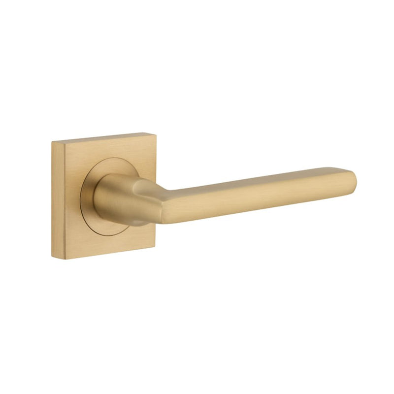 Door Lever Baltimore Square Rose Brushed Brass