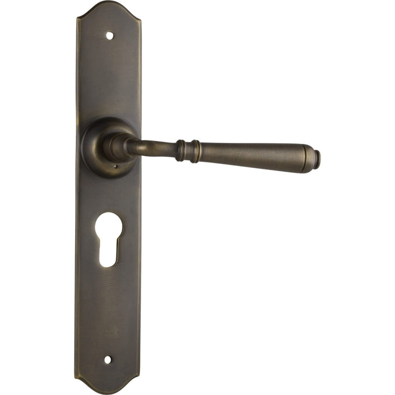 Door Lever Reims Euro Pair Antique Brass