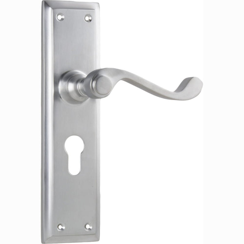 Door Lever Milton Euro Pair Satin Chrome