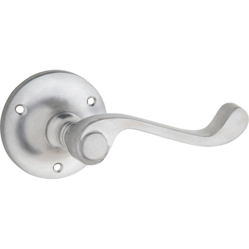 Door Lever Milton Round Rose Pair Satin Chrome