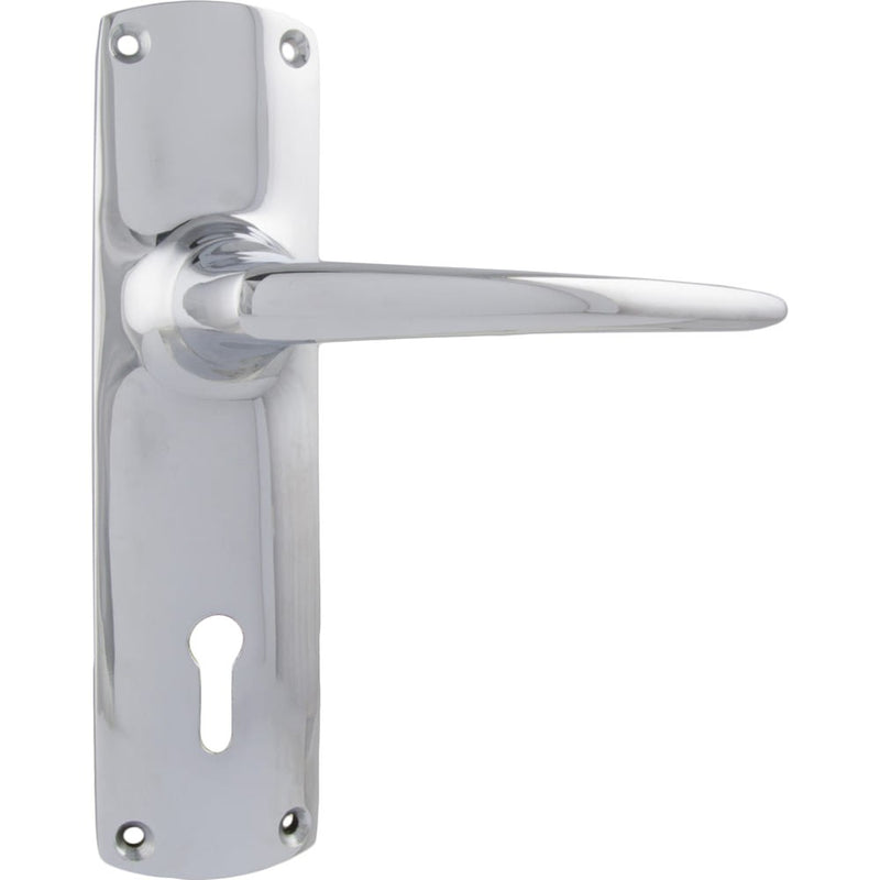 Door Lever Retro Lock Pair Chrome Plated
