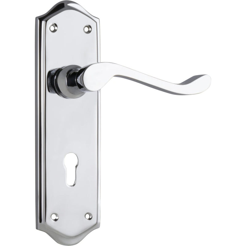 Door Lever Henley Lock Pair Chrome Plated
