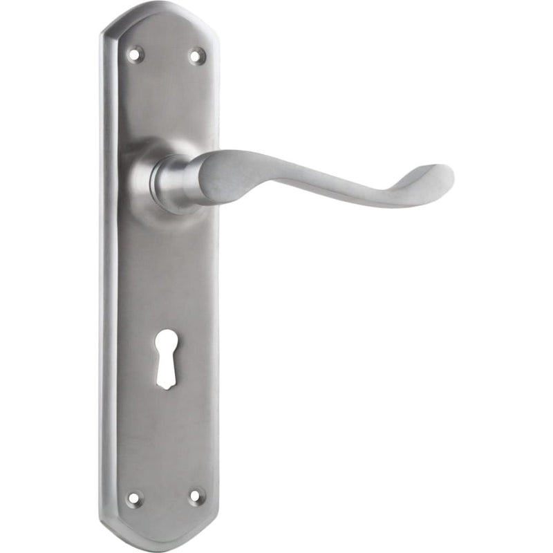 Door Lever Windsor Lock Pair Satin Chrome
