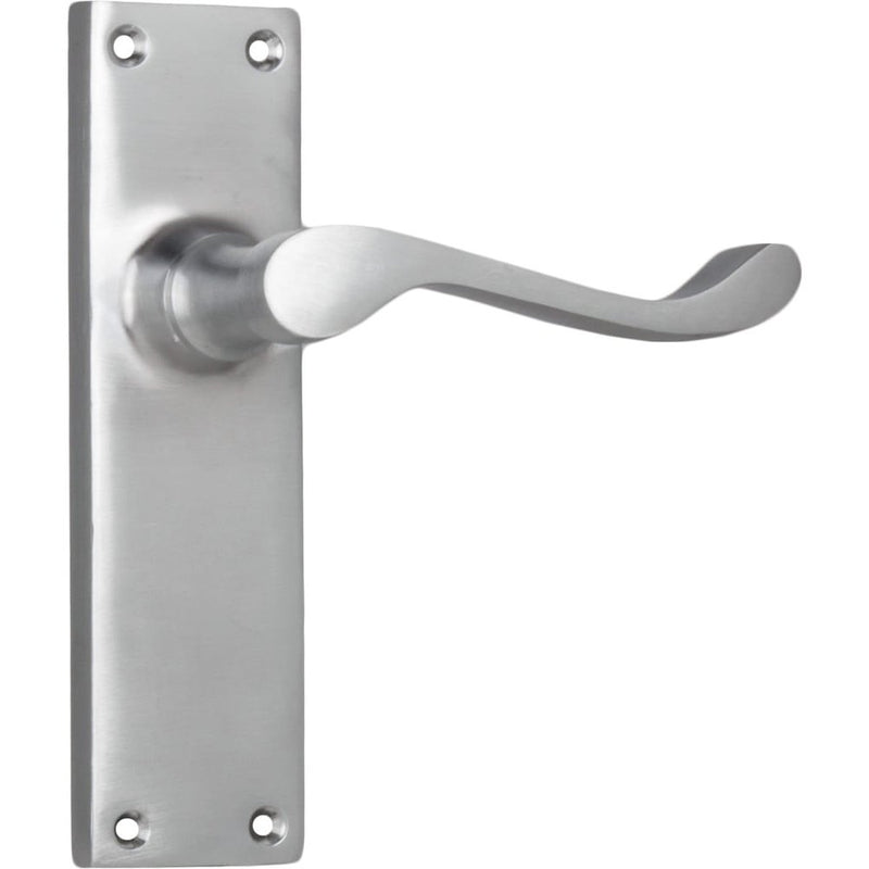 Door Lever Victorian Latch Pair Satin Chrome