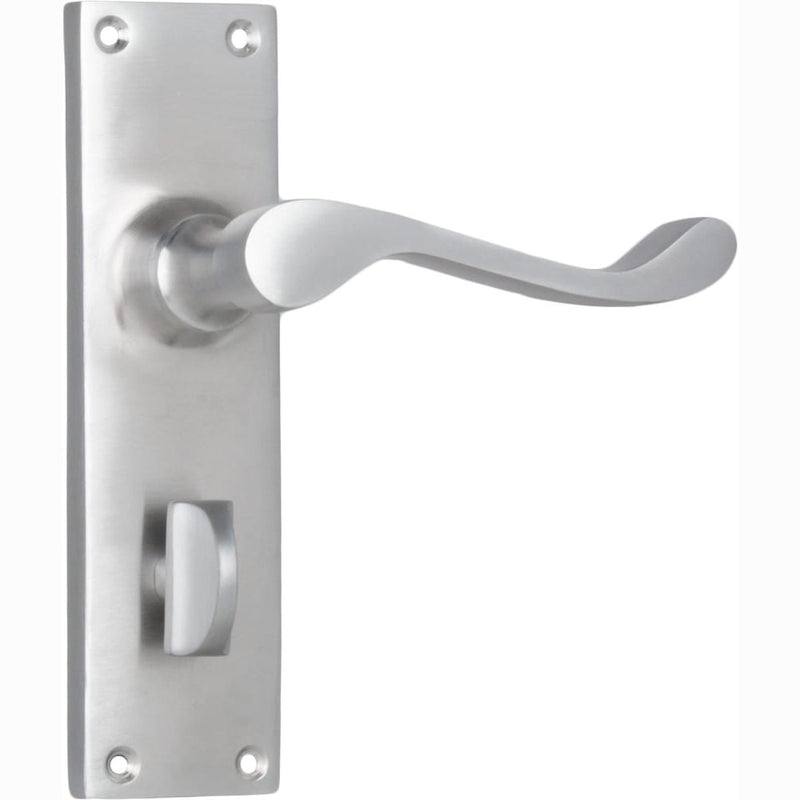 Door Lever Victorian Privacy Pair Satin Chrome