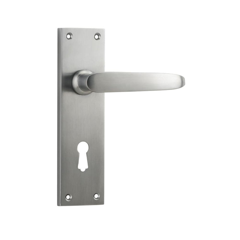Door Lever Balmoral Lock Pair Satin Chrome