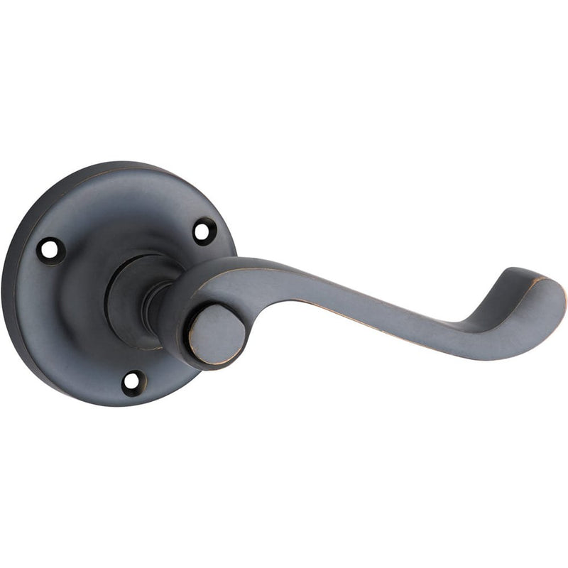 Door Lever Milton Round Rose Pair Antique Copper