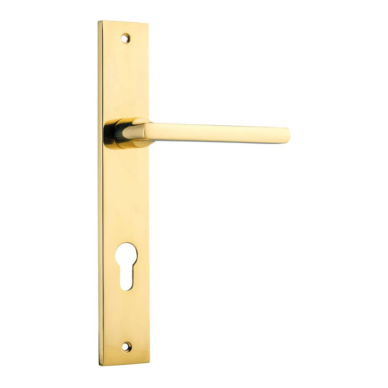 Door Lever Baltimore Rectangular Euro Polished Brass