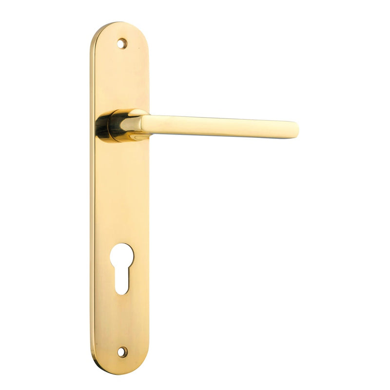 Door Lever Baltimore Oval Euro Polished Brass