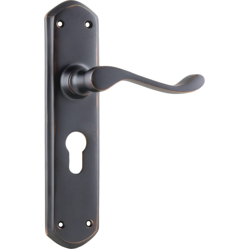 Door Lever Windsor Euro Pair Antique Copper