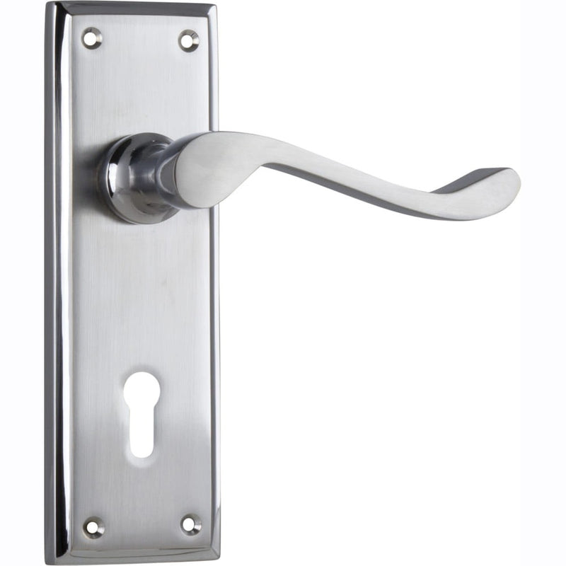 Door Lever Camden Lock Pair Satin Chrome