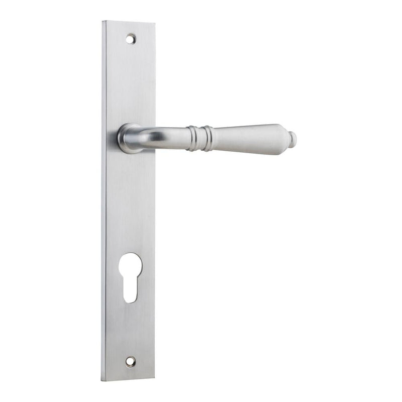 Door Lever Sarlat Rectangular Euro Brushed Chrome