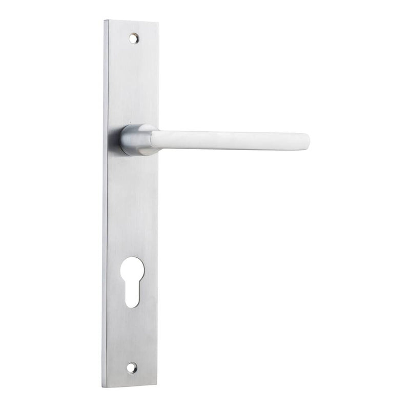Door Lever Baltimore Rectangular Euro Brushed Chrome
