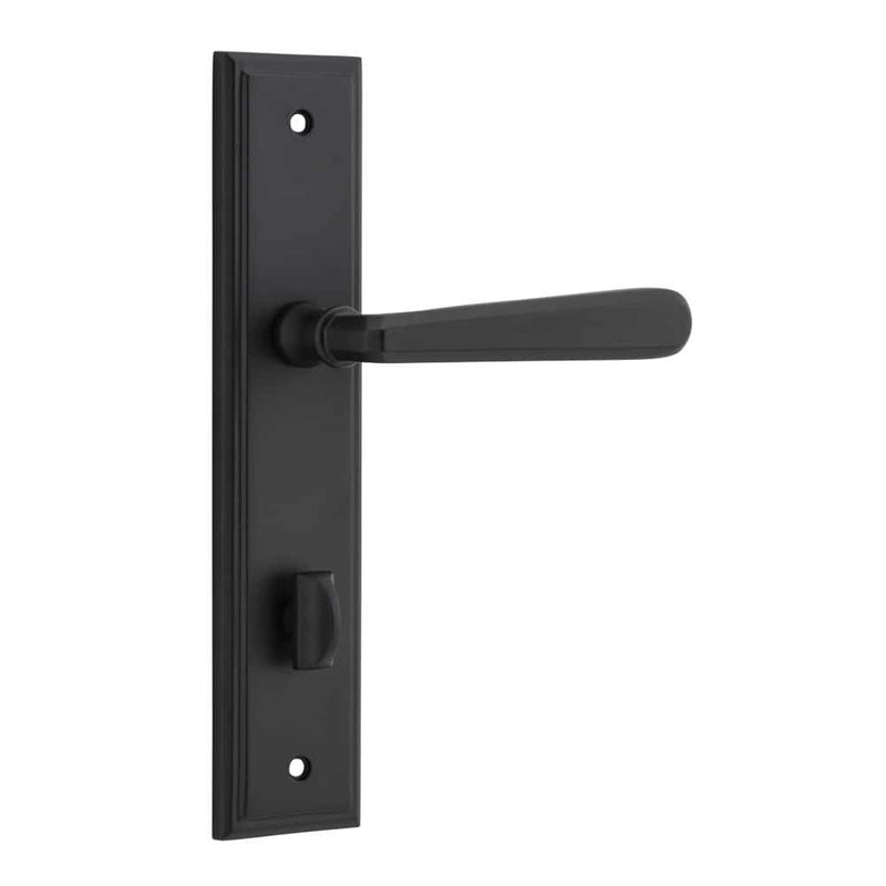 Door Lever Copenhagen Stepped Privacy Pair Matt Black