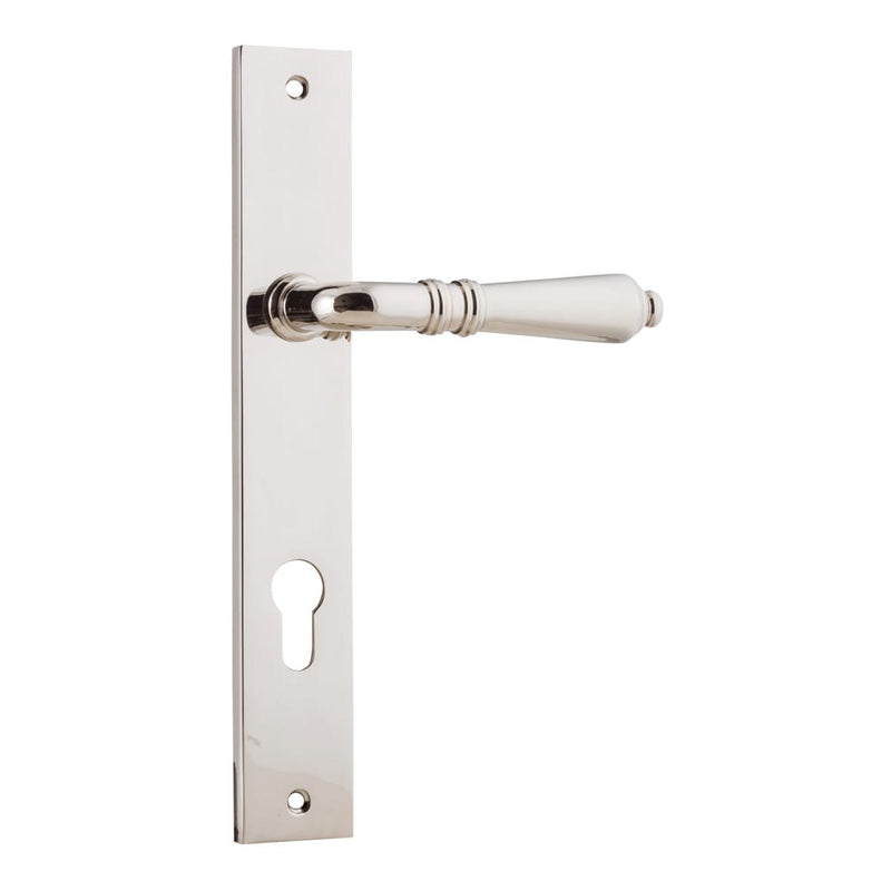Door Lever Sarlat Rectangular Euro Polished Nickel