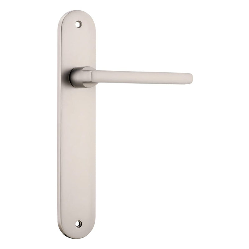 Door Lever Baltimore Oval Latch Satin Nickel