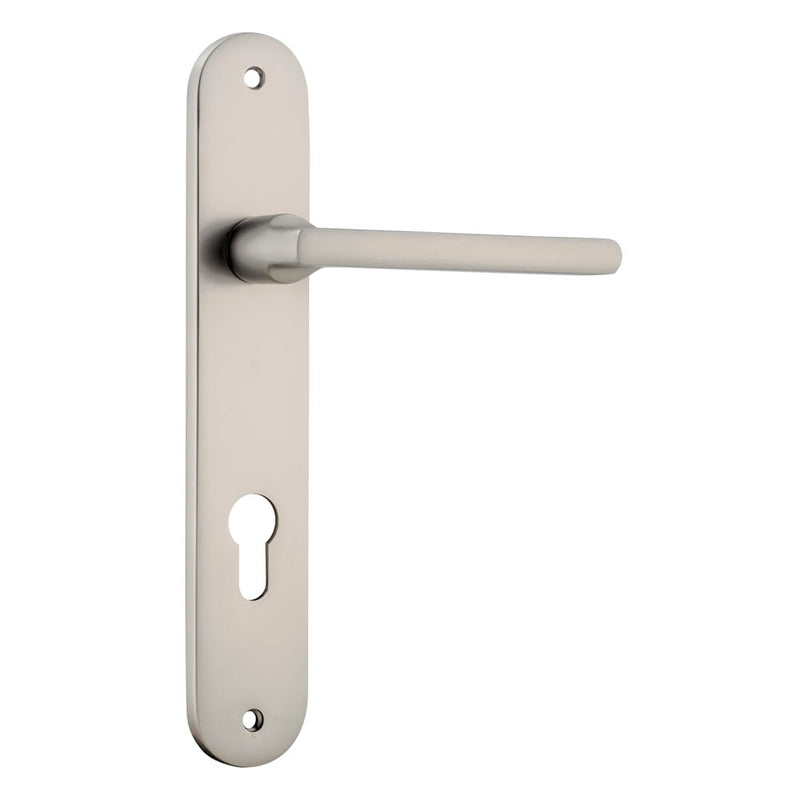 Door Lever Baltimore Oval Euro Satin Nickel