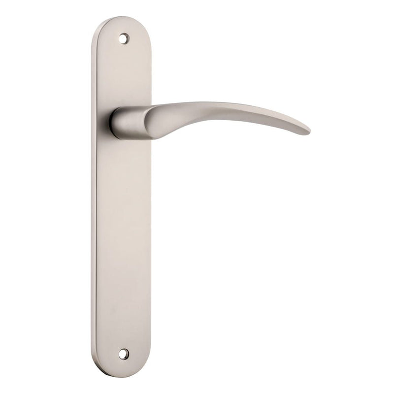 Door Lever Oxford Oval Latch Satin Nickel