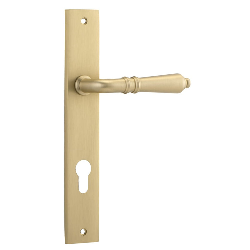 Door Lever Sarlat Rectangular Euro Brushed Brass