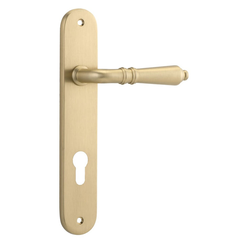Door Lever Sarlat Oval Euro Brushed Brass