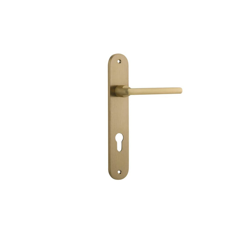 Door Lever Baltimore Oval Euro Brushed Brass