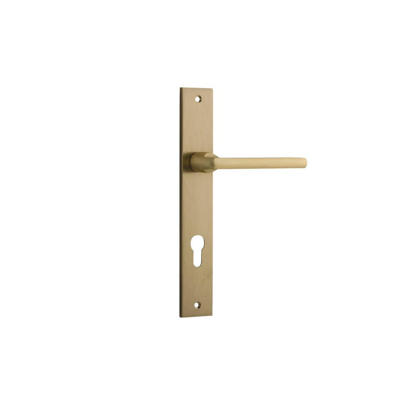 Door Lever Baltimore Rectangular Euro Brushed Brass