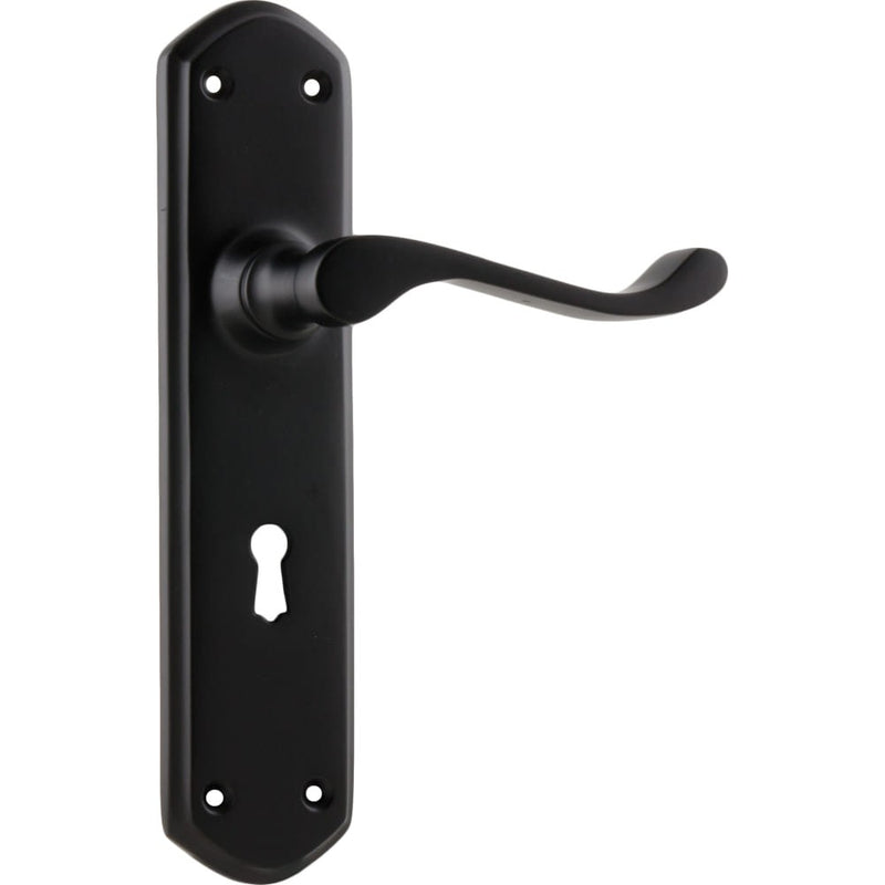Door Lever Windsor Lock Pair Matt Black