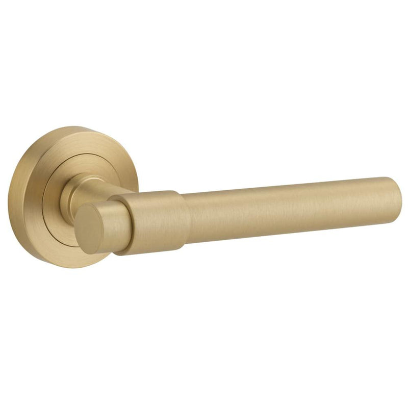 Door Lever Helsinki Round Rose Brushed Brass