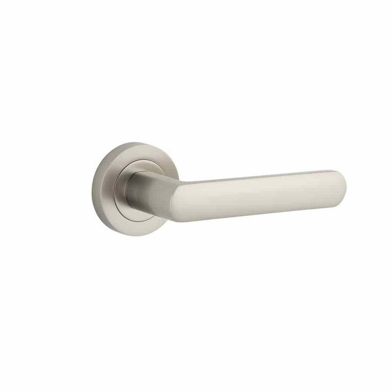 Door Lever Osaka Round Rose Satin Nickel