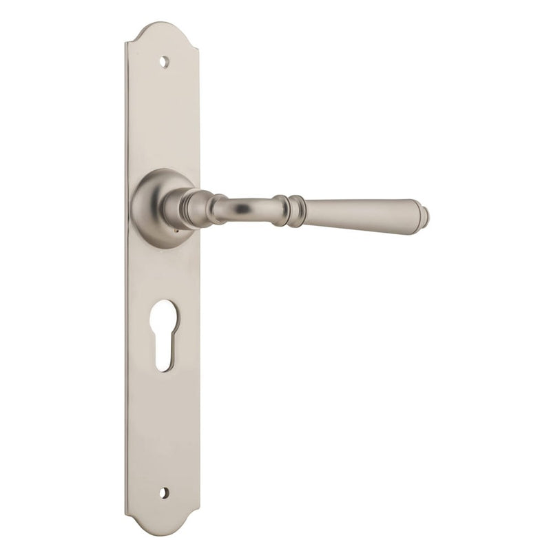 Door Lever Reims Euro Pair Satin Nickel
