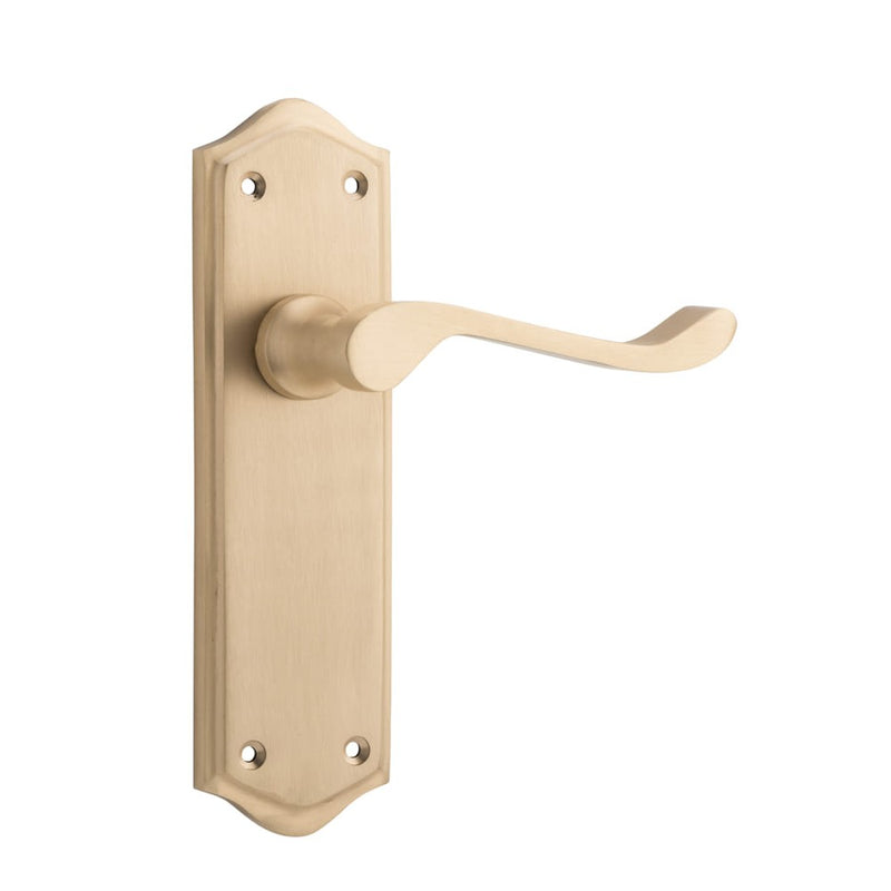 Door Lever Henley Latch Pair Satin Brass