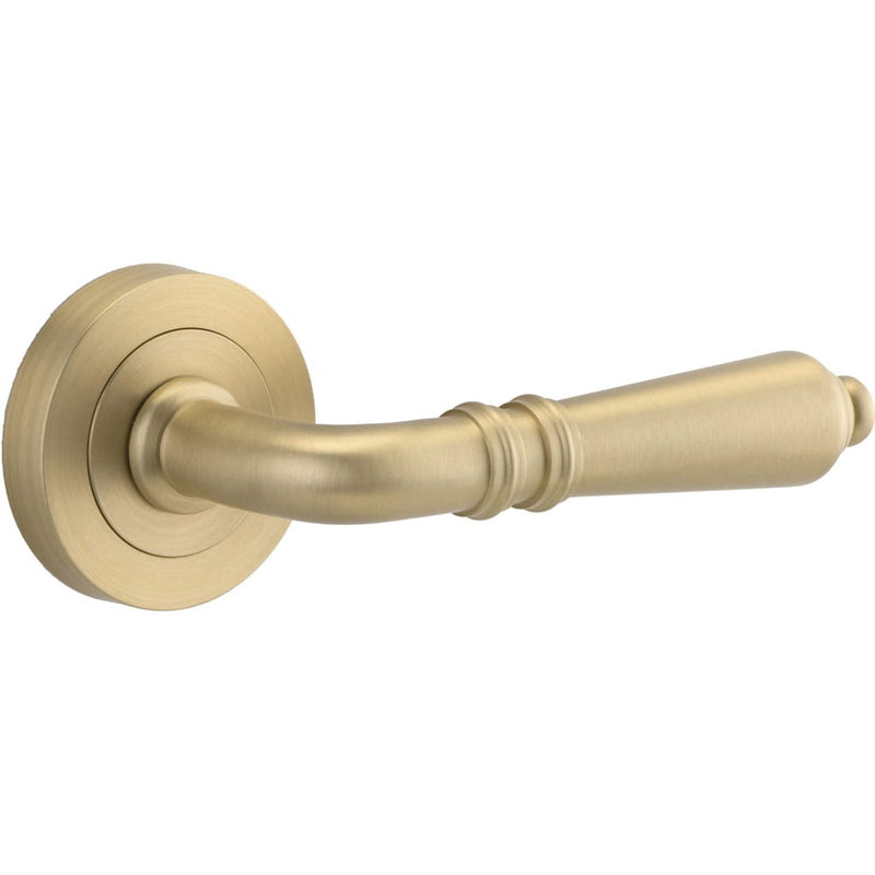 Door Lever Sarlat Round Rose Brushed Brass