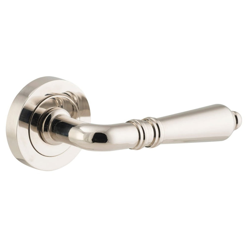 Door Lever Sarlat Round Rose Polished Nickel