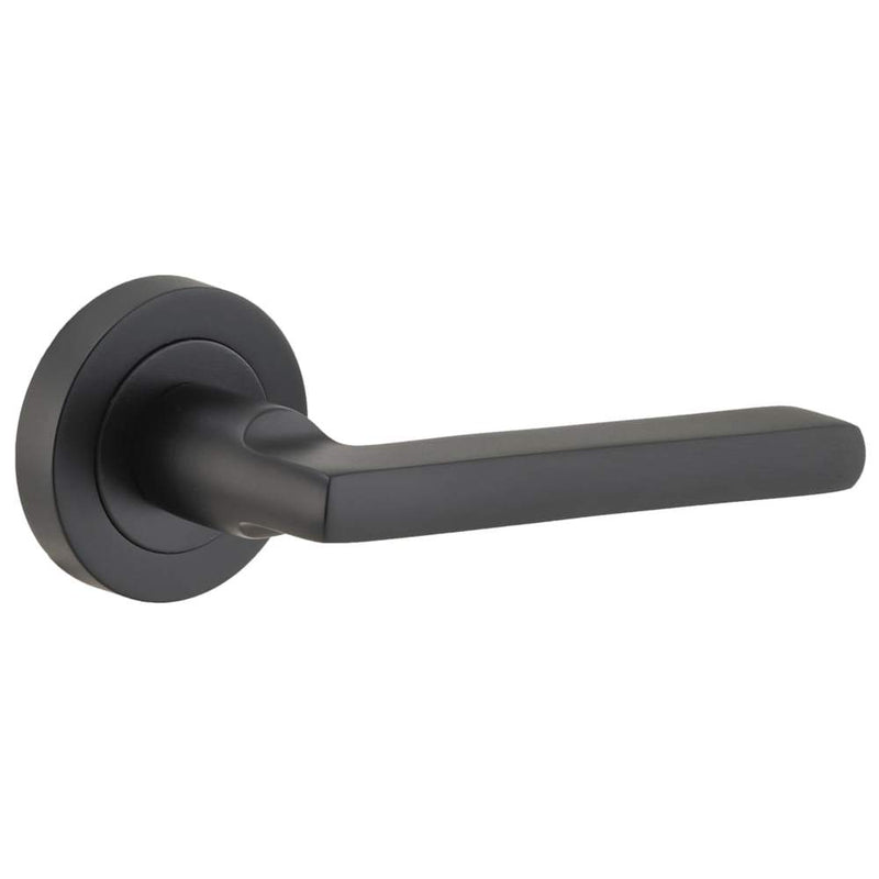 Door Lever Baltimore Round Rose Matt Black