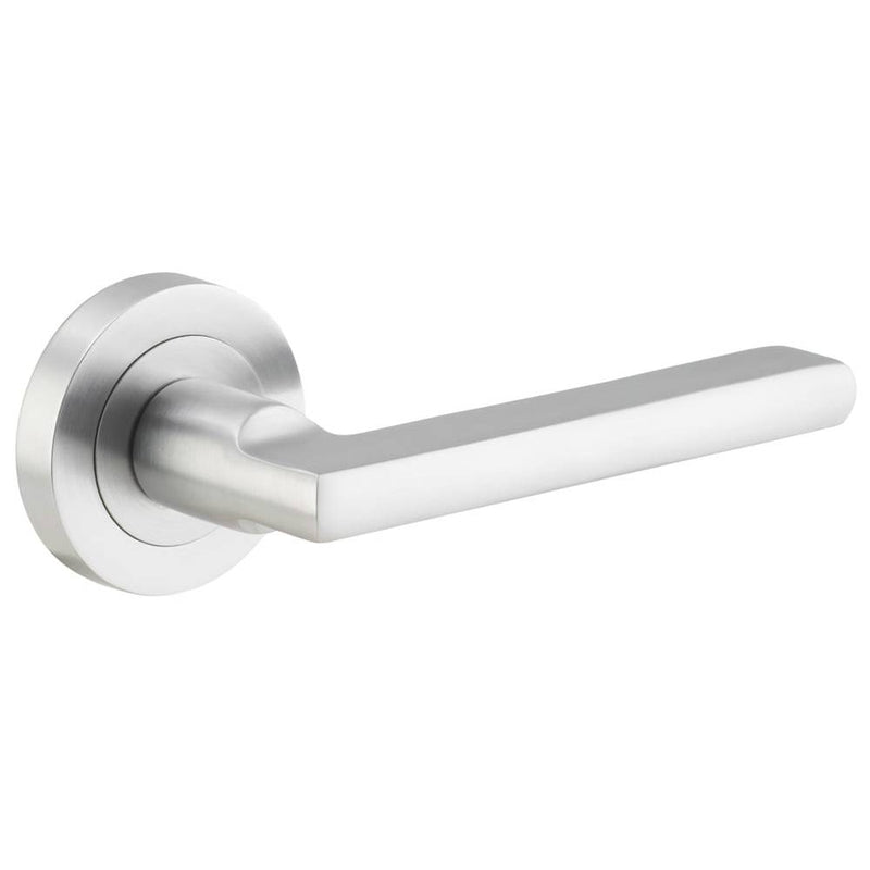 Door Lever Baltimore Round Rose Brushed Chrome