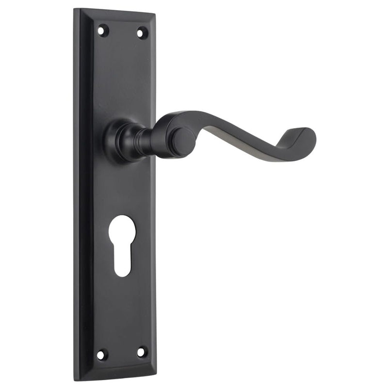 Door Lever Milton Euro Pair Matt Black