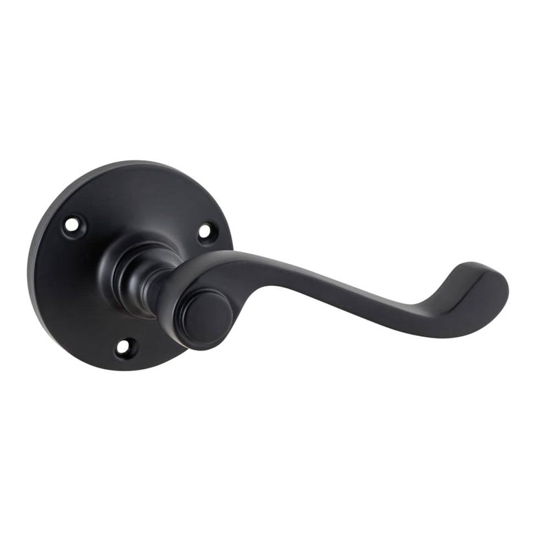 Door Lever Milton Round Rose Pair Matt Black
