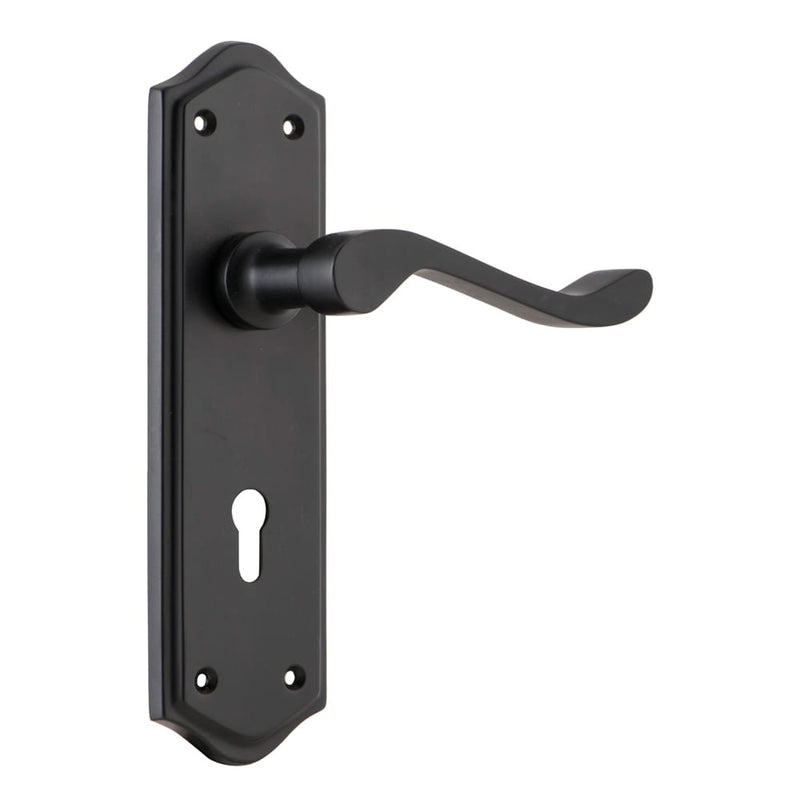 Door Lever Henley Lock Pair Matt Black