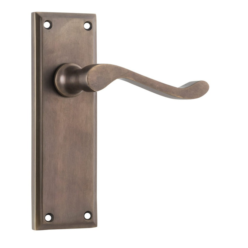 Door Lever Camden Latch Pair Antique Brass