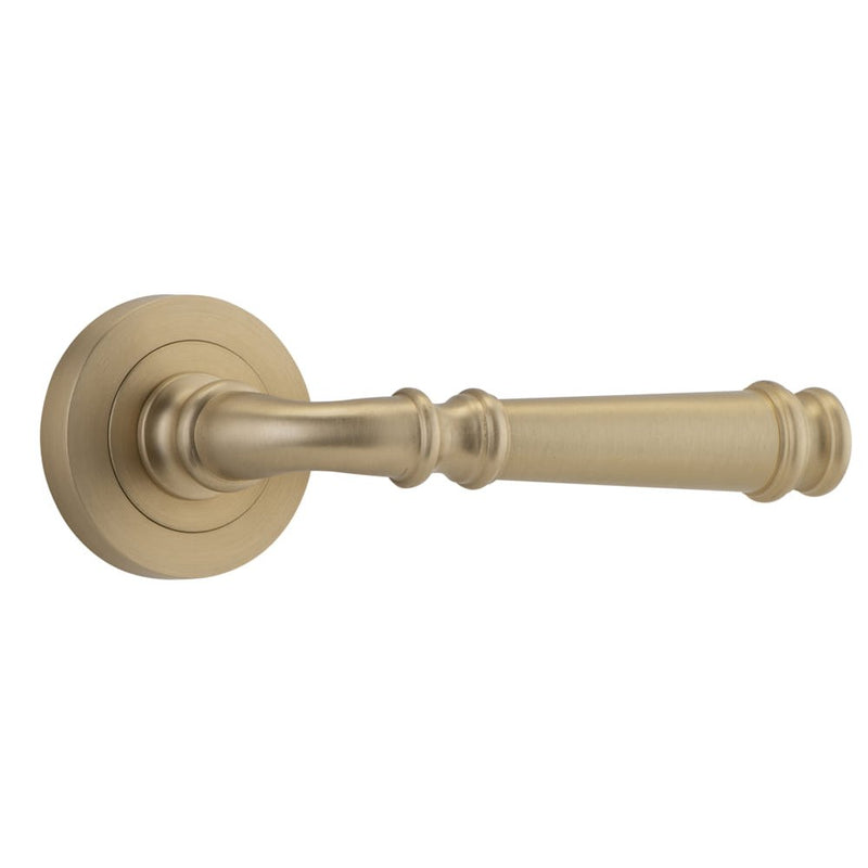 Door Lever Verona Round Rose Brushed Brass