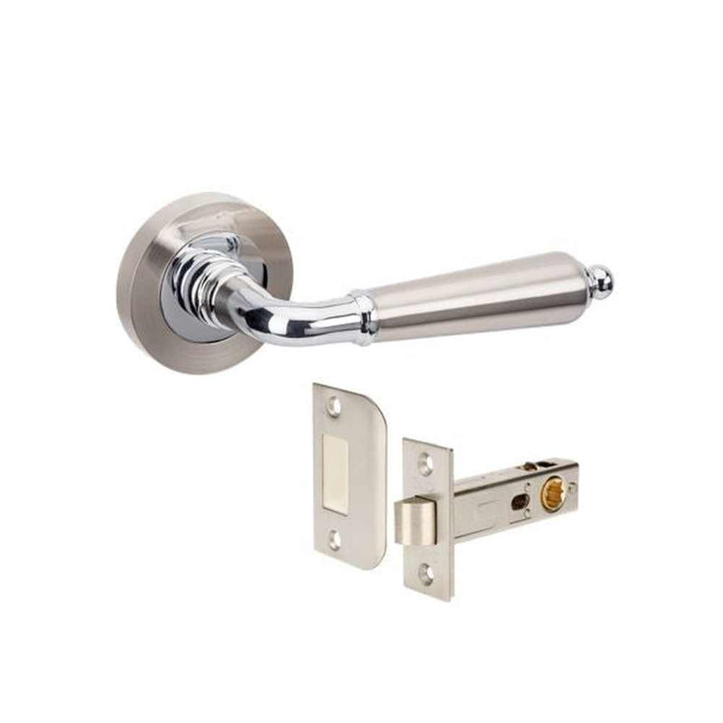 Zanda Oxford Passage Lever Set Brushed Nickel and Chrome Plated Two-Toned