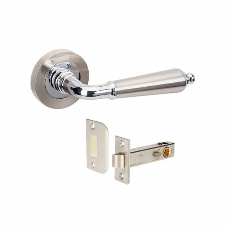 Zanda Oxford Privacy Lever Set Brushed Nickel and Chrome Plated Two-Toned