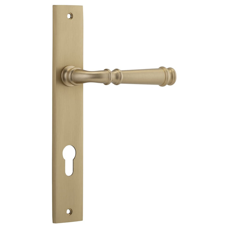 Door Lever Verona Rectangular Euro Brushed Brass